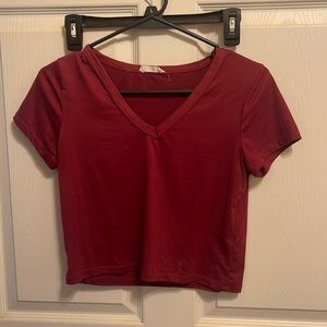 Marroon cropped Tee